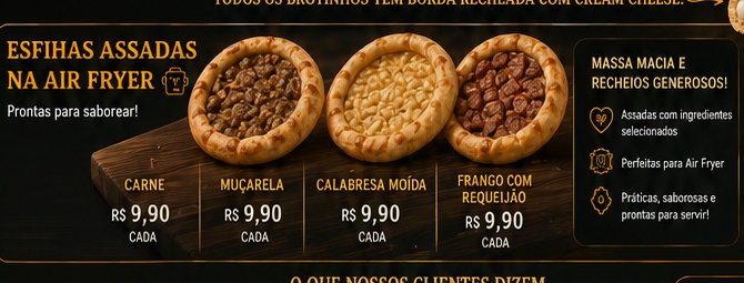 Esfihas assadas na Air Fryer