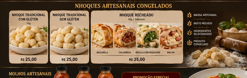 Nhoques artesanais congelados